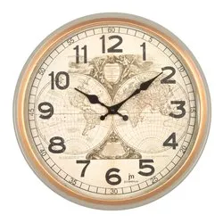 Orologio da parete (30cm) Mappamondo JUSTAMINUTE Beige 21559