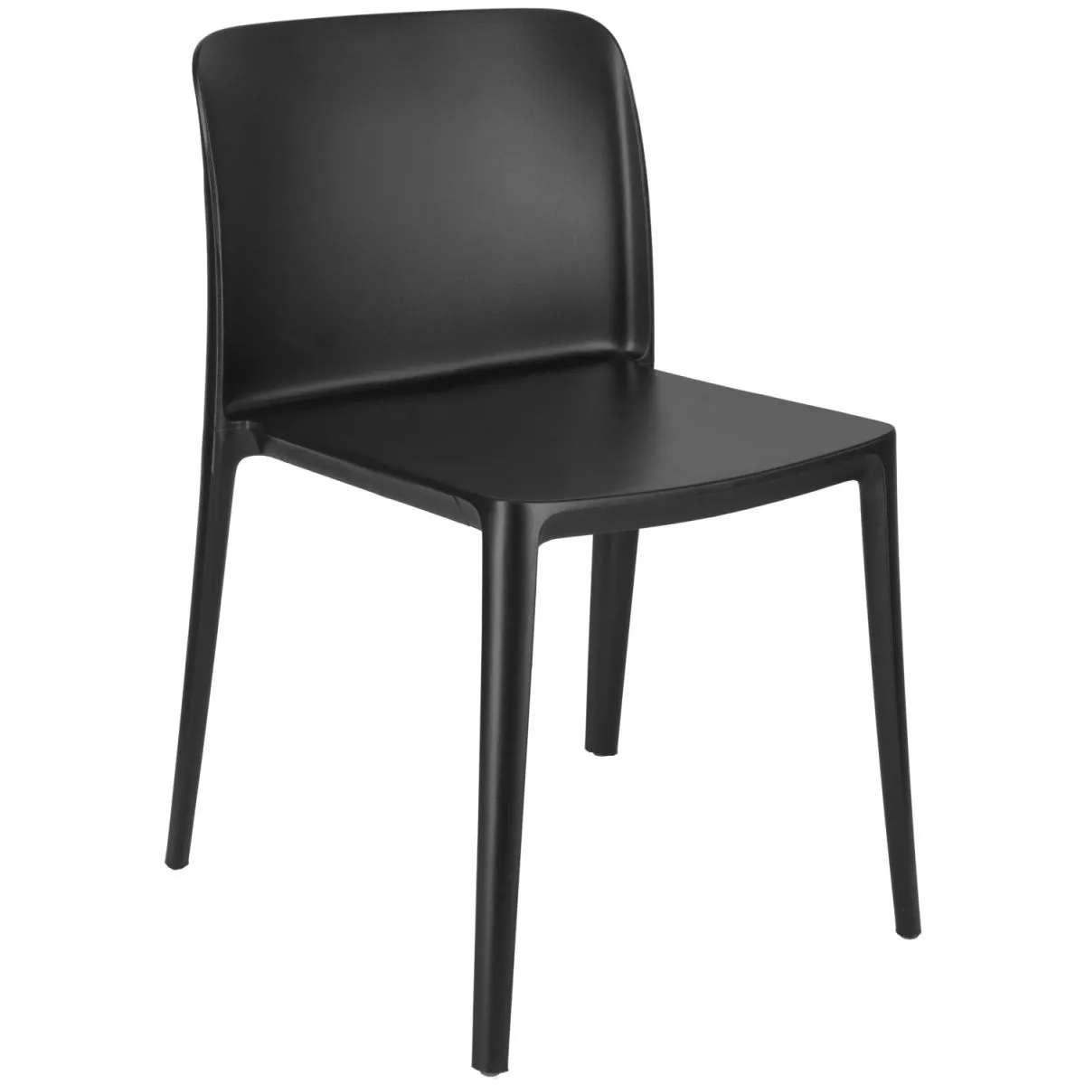 4x PULSIVA Sedia in plastica Rigg senza braccioli; 48x50x78 cm (LxPxH); nero; 4 pz. / Pacco