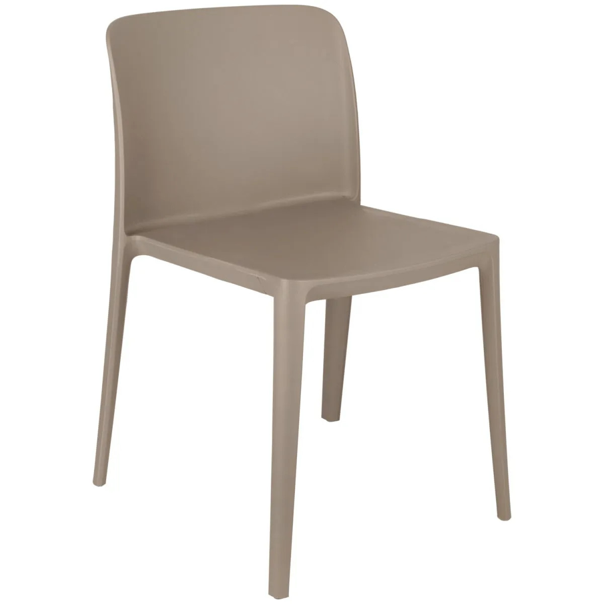 4x PULSIVA Sedia in plastica Rigg senza braccioli; 48x50x78 cm (LxPxH); tortora; 4 pz. / Pacco