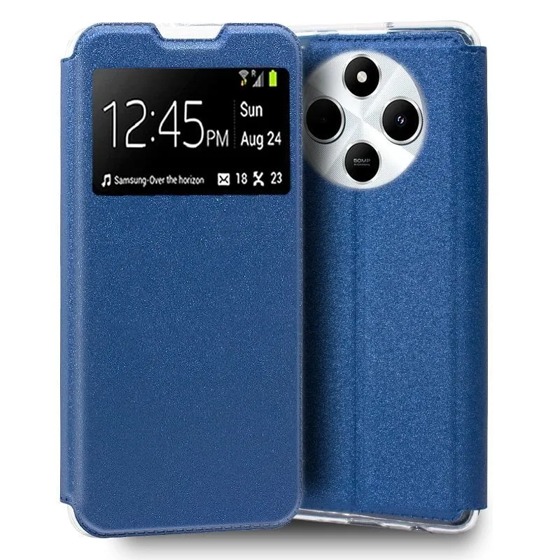 Custodia Flip Cover Blu Semplice e Cool per Xiaomi Redmi 14C / POCO C75