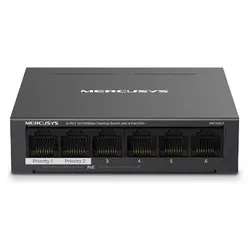 Switch di rete 6 porte PoE+ Black MS106LP Fast (100Base-TX)
