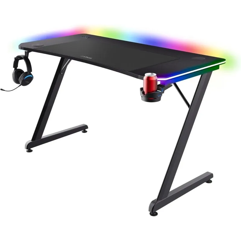 Tavolo da gioco Trust Gaming GXT 710 Luminus Pro 120x60 RGB e caricabatterie wireless integrato da 10 W
