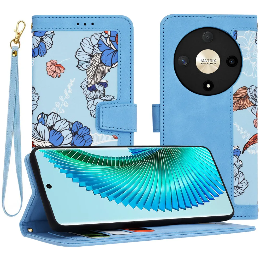 Custodia per Honor Magic6 Lite, Techsuit, FlipCraft, Blu