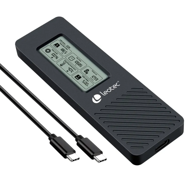 Box esterno Leotec per unità M.2 Nvme con pannello LCD