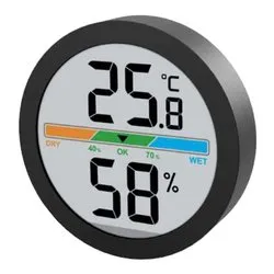 Termometro ambiente (6x1,5cm) con igrometro JUSTAMINUTE Nero JD 9041N