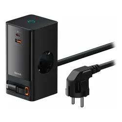 Presa filtrata 2 posti POWERCOMBO Tower GaN3 65W Black PSLR000301