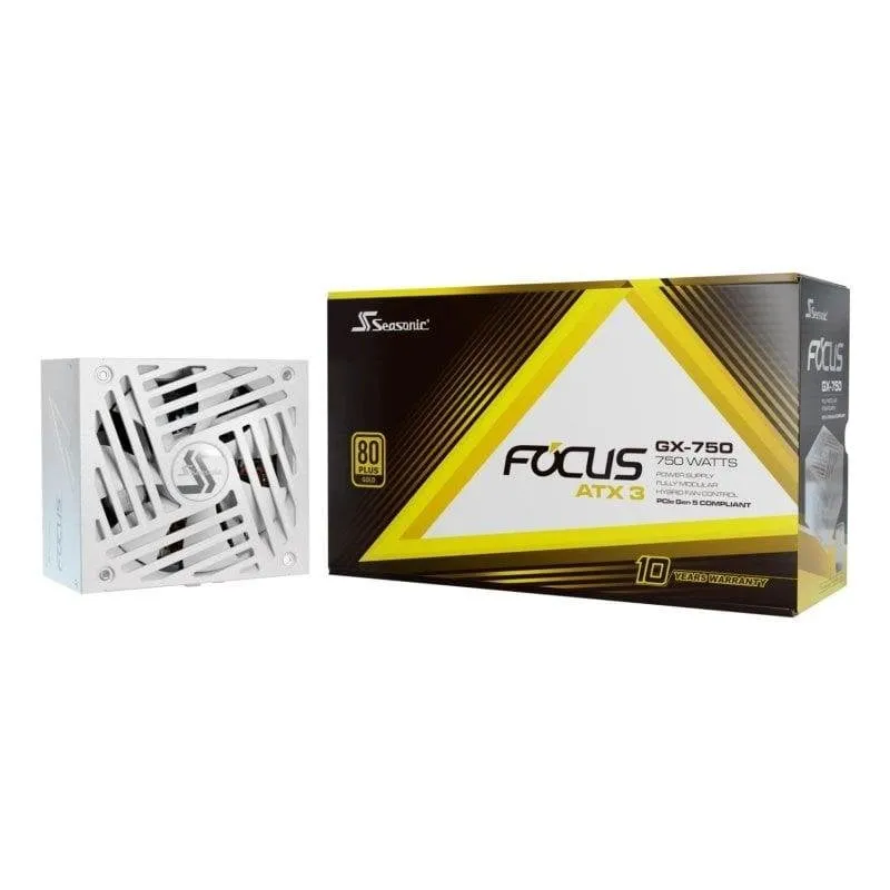 Fonte di Alimentazione Seasonic Focus GX-750 750W 80 Plus Gold Modulare ATX 3.1 White
