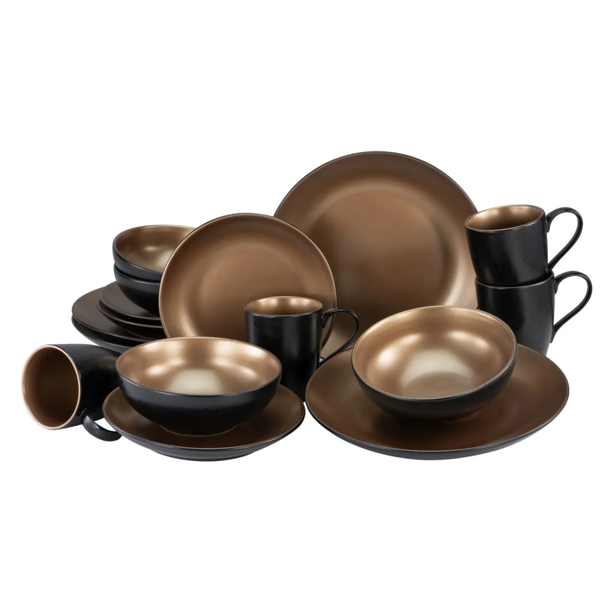 creaTable Glamour Gold - Servizio combinato da 16 pezzi; oro