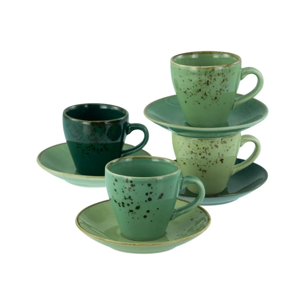 creaTable Collezione Natura - Set da 8 pezzi per caffè espresso; verde