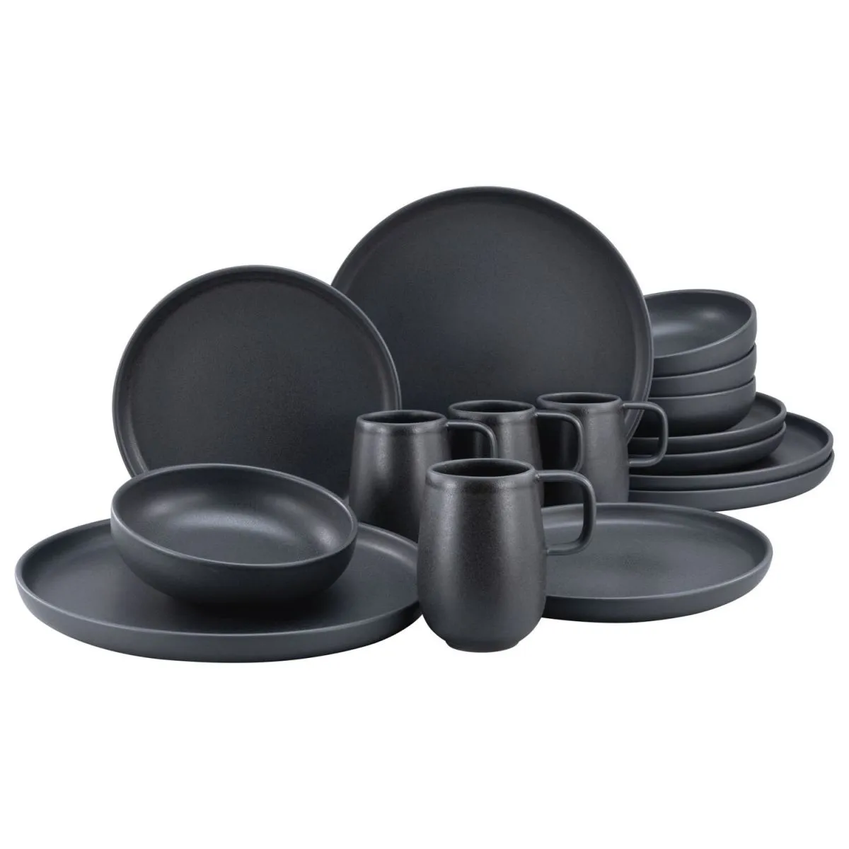 creaTable Uno NATURAL - Servizio da 16 pezzi; nero