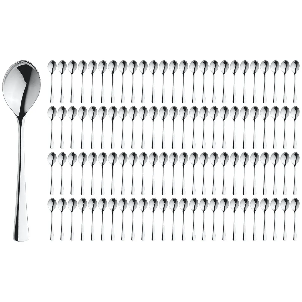 100x PULSIVA Confezione risparmio cucchiaino tè Linz 100 pezzi; 14 cm (L); argento, manico argento; 100 pz. / Pacco