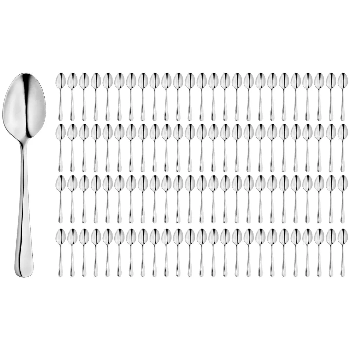 100x PULSIVA Confezione risparmio cucchiaino tè Firenze 100 pezzi; 14.5 cm (L); argento, manico argento; 100 pz. / Pacco