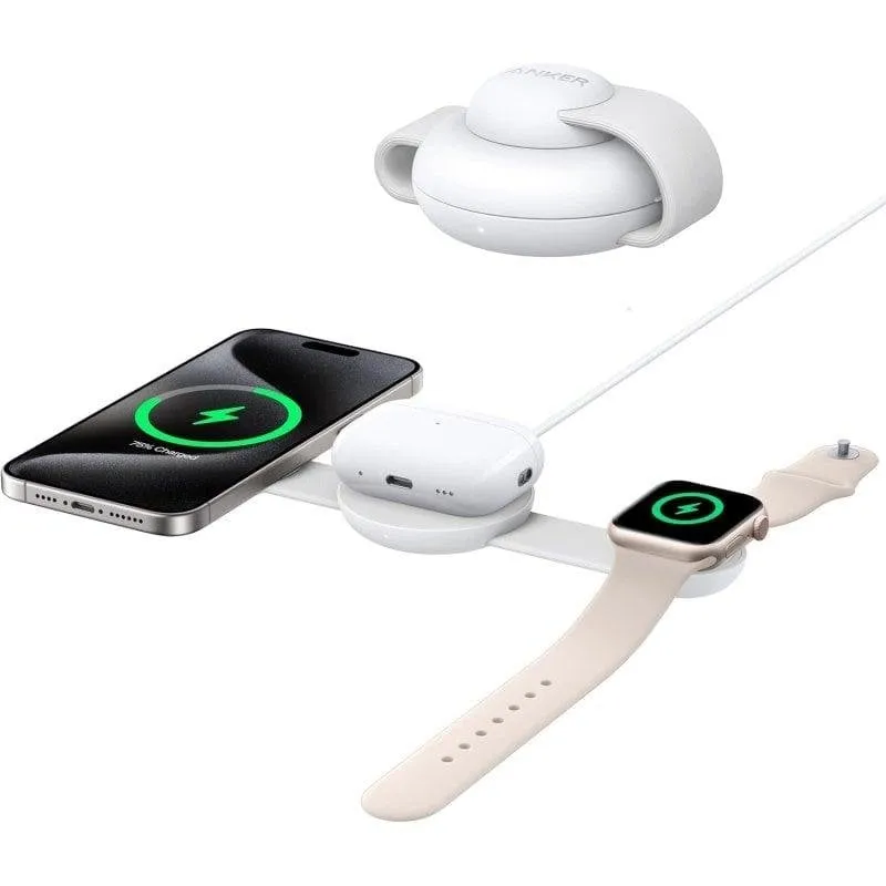 Stazione di ricarica Anker MagGo MagSafe Qi2 15W 3 in 1 pieghevole