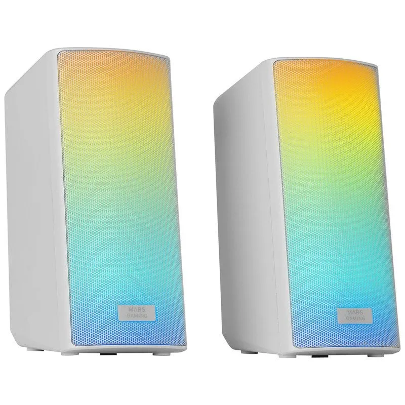 Mars Gaming MSRGB2 Altoparlanti Bluetooth 5.3 compatti RGB DSP anteriori 15 W Bianco