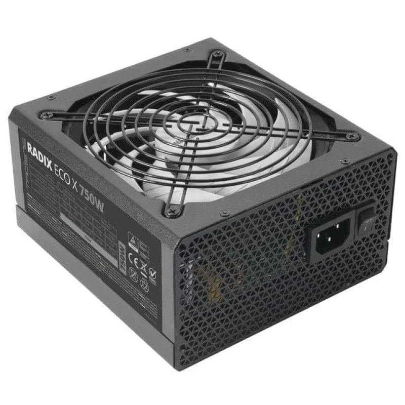 Tacens RADIX ECO X 750 Alimentatore ATX 750W 6 anni Garanzia 87% SMD DC-DC AI-RPM FDB Nero