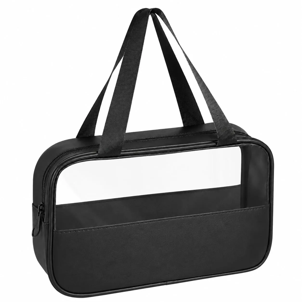 Borsa da Toilette Nero Media Semitrasparente Appendibile,Impermeabile
