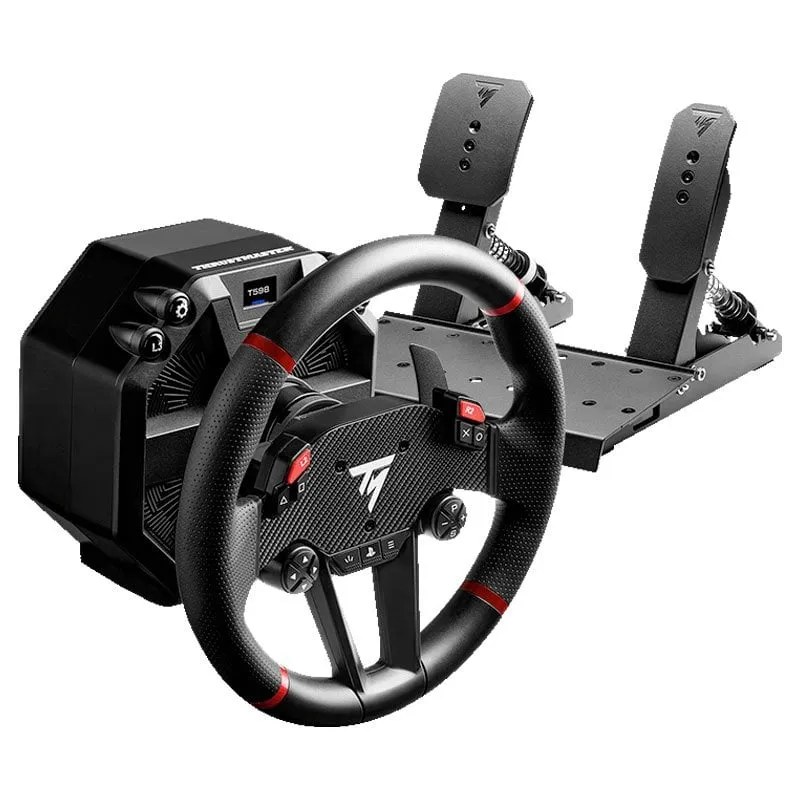Thrustmaster T598 Nero, Rosso USB Sterzo + Pedali PC, PlayStation 4, PlayStation 5