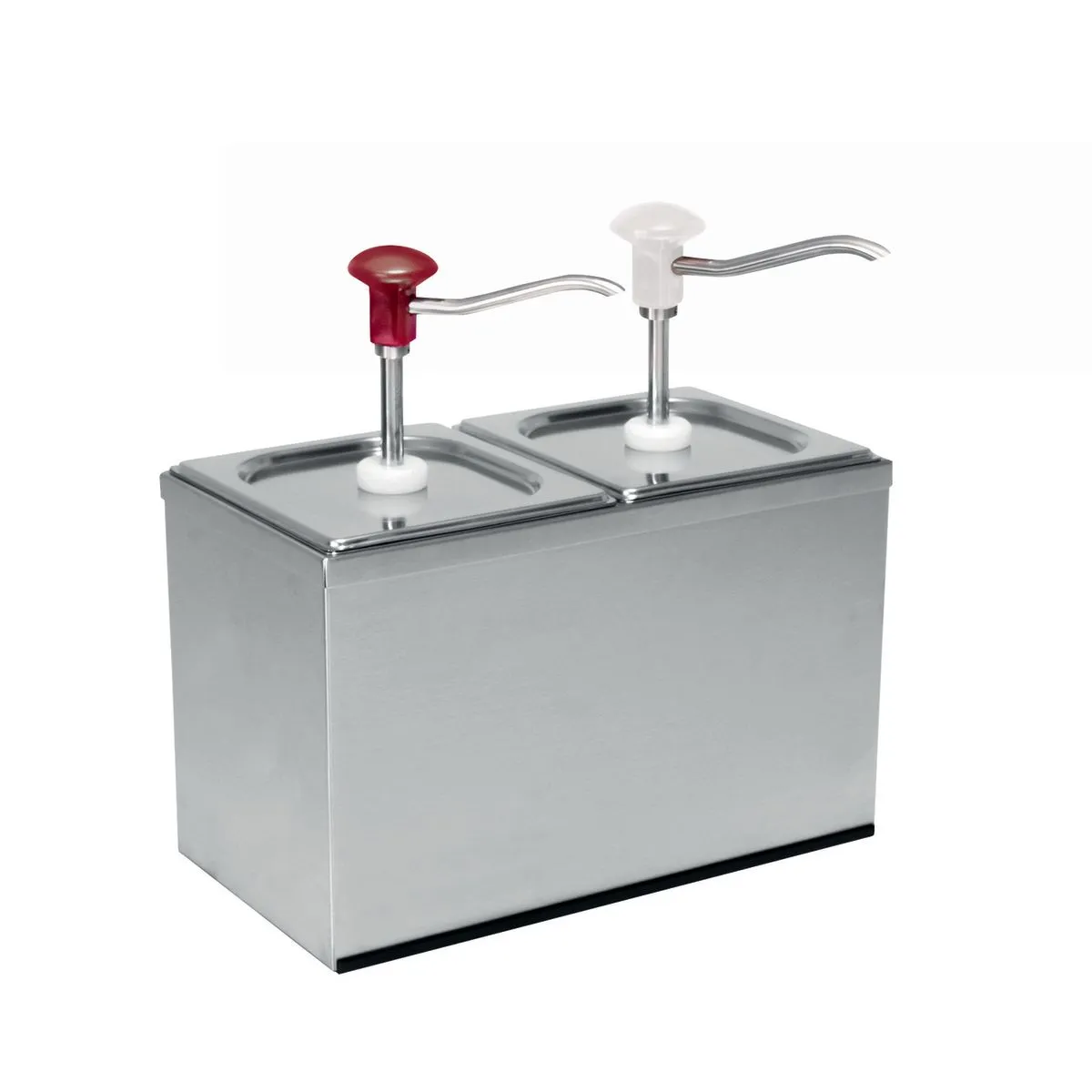 Schneider Dispenser a pulsante con contenitore gastronorm in acciaio inox; 3000 ml, 34x18x34 cm (LxLxH); acciaio inox