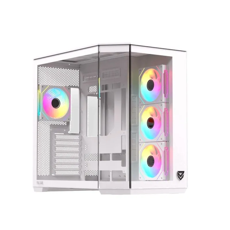 Nfortec Pulsar ARGB Mid Tower ATX vetro temperato USB-C bianco