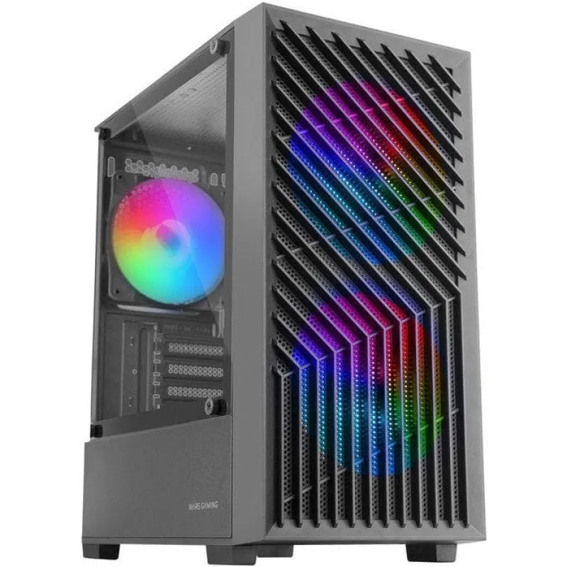 Mars Gaming MC-Vortex Custodia da gioco Micro ATX Vetro temperato 3 ventole FRGB 12 cm Nero