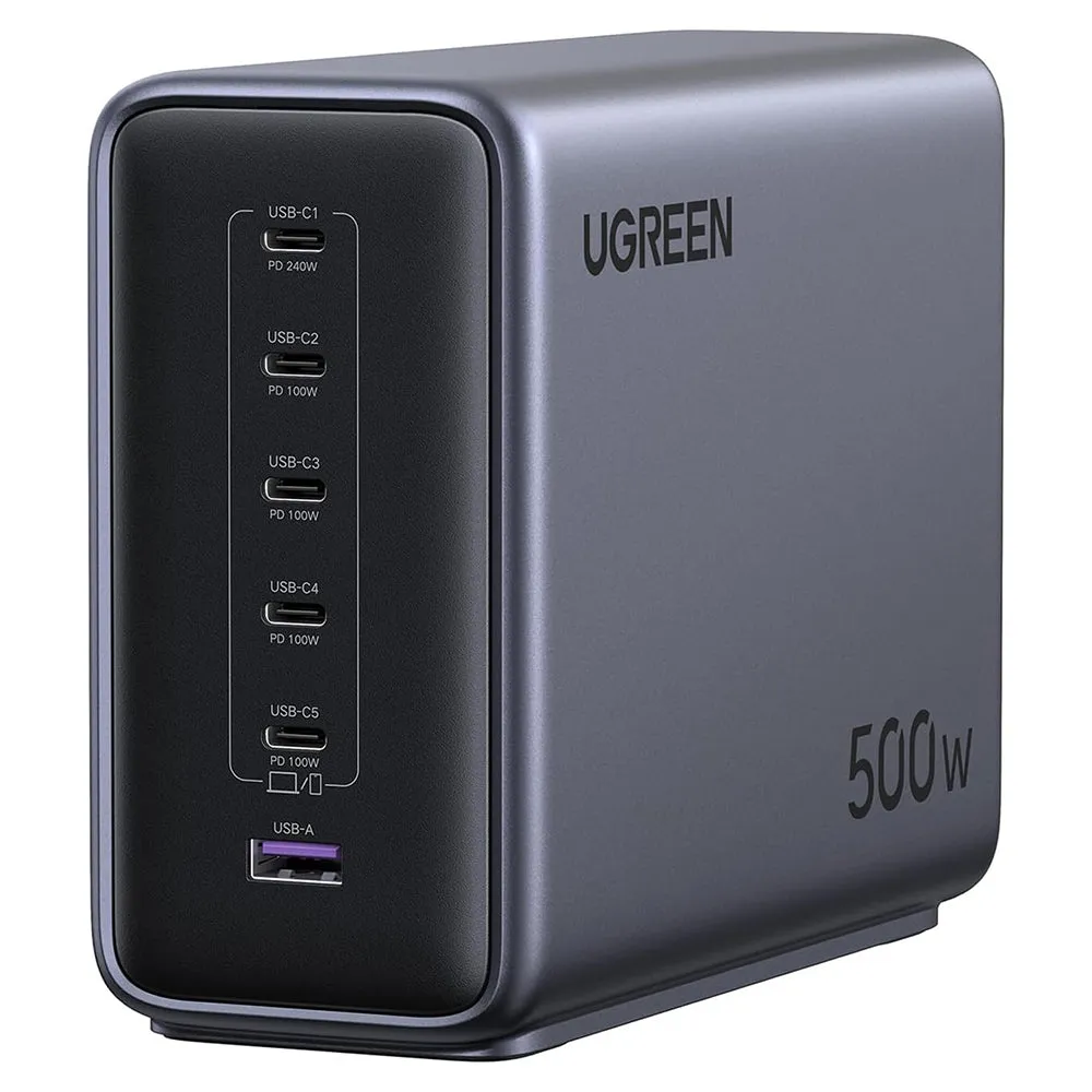 Caricabatterie Stazione UGREEN Nexode X759 (55550B), 500W, 5A, 1 x USB-A - 5 x USB-C, Grigio