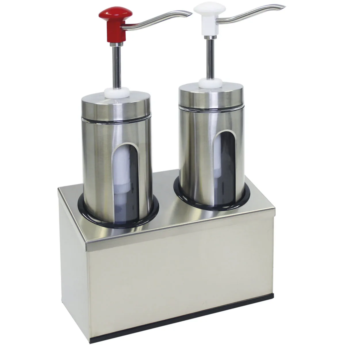 Schneider Dispenser a pompa e bottone; 2000 ml, 29x14x47 cm (LxLxH); acciaio inox