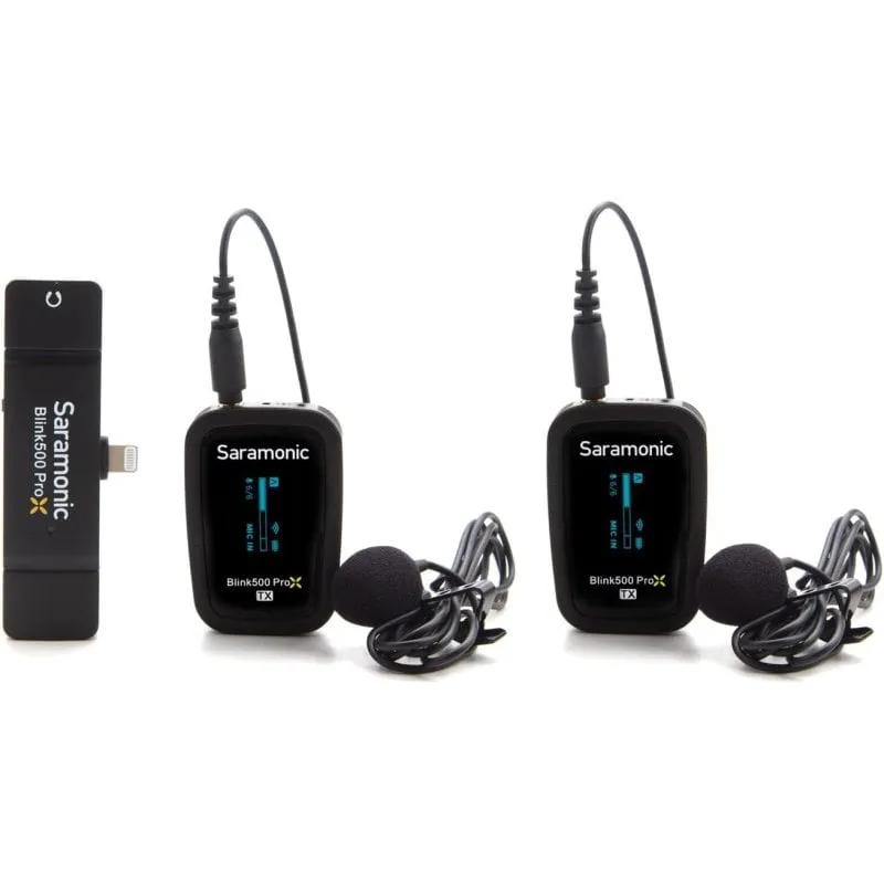 Saramonic Blink500 ProX B3 Sistema microfono lavalier wireless a clip con ricevitore Lightning