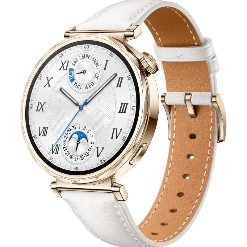 Huawei Watch GT 5 Bluetooth NFC 41mm AMOLED Oro Cassa e Cinturino Bianco M Resistenza Acqua 5ATM+IP69K SpO2