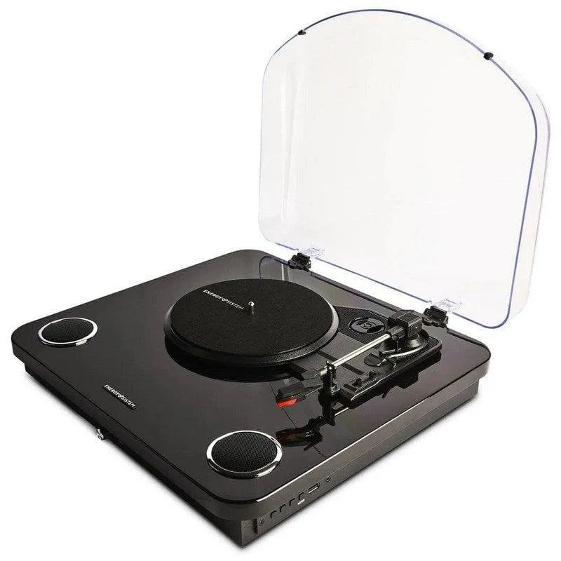 Tocadiscos Energy Sistem BlackSpin 10W Bluetooth Trazione Cinghia USB Nero