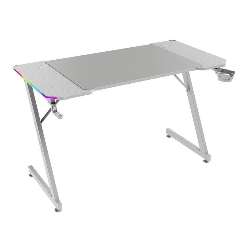 Mars Gaming MGD-X120RGB Tavolo ergonomico Controller ARGB Tappetino XXL Supporti esterni 120x60 cm Bianco