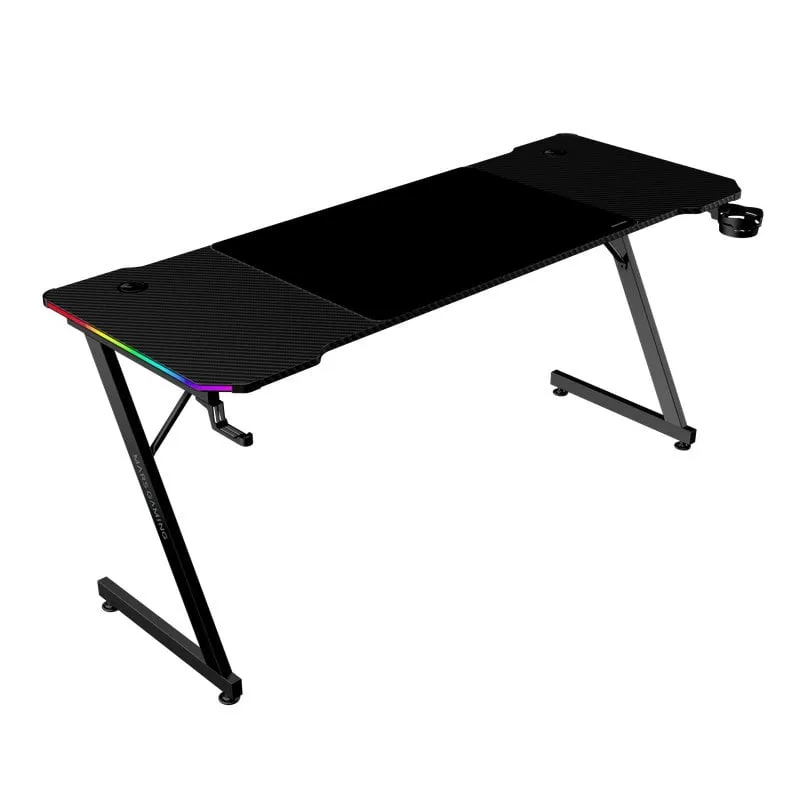 Mars Gaming MGD-x160RGB Tavolo ergonomico Controller ARGB Tappetino XXL Supporti esterni 160x60 cm Nero