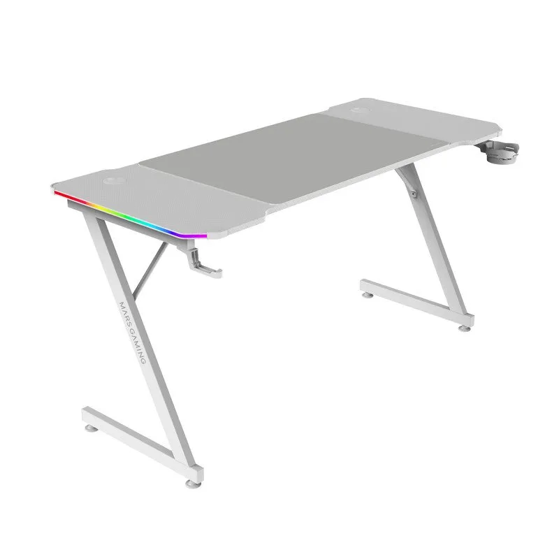 Mars Gaming MGD-X140RGB Tavolo ergonomico Controller ARGB Tappetino XXL Supporti esterni 140x60 cm Bianco