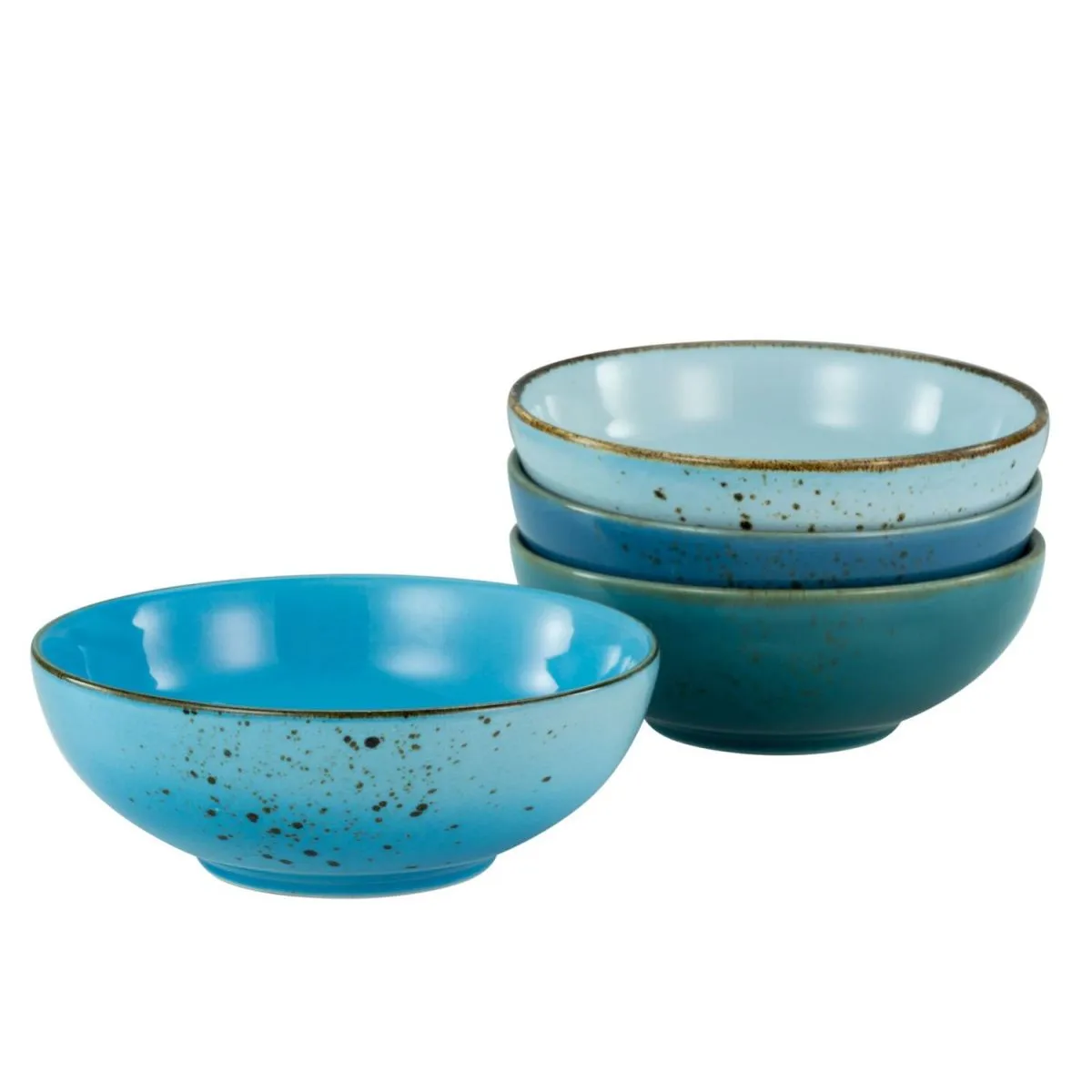 4x creaTable Collezione Natura - Ciotola per frullati 4 pz.; 400 ml, 16.5x6 cm (ØxH); blu; rotonda; 4 pz. / Pacco