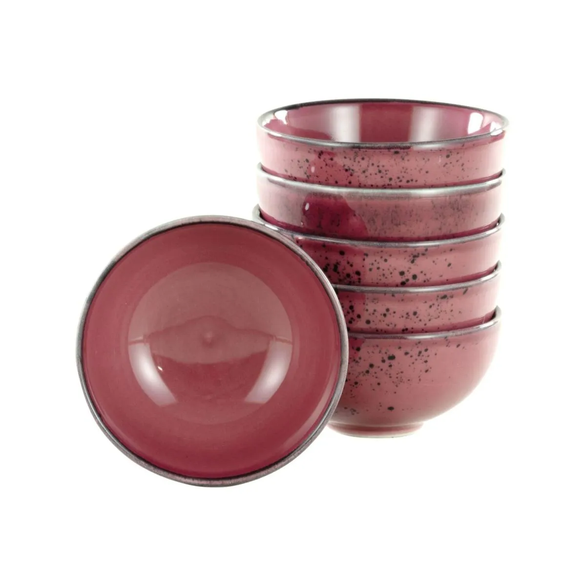 6x creaTable Collezione Natura - 6 pezzi di ciotole per intingere; 200 ml, 11.5x5.5 cm (ØxH); rosso; rotonda; 6 pz. / Pacco