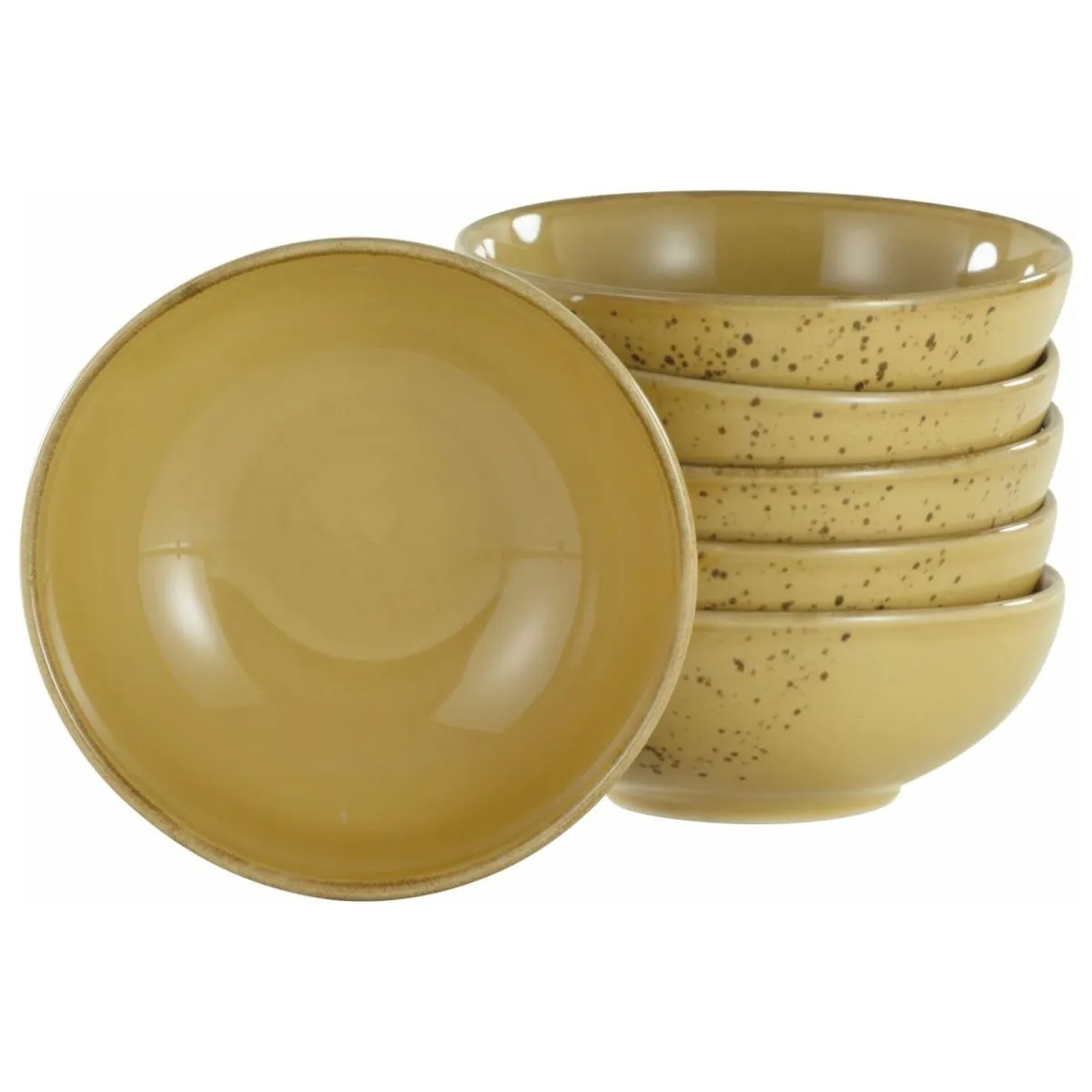 6x creaTable Collezione Natura - 6 pezzi di ciotole per intingere; 200 ml, 11.5x5.5 cm (ØxH); giallo; rotonda; 6 pz. / Pacco