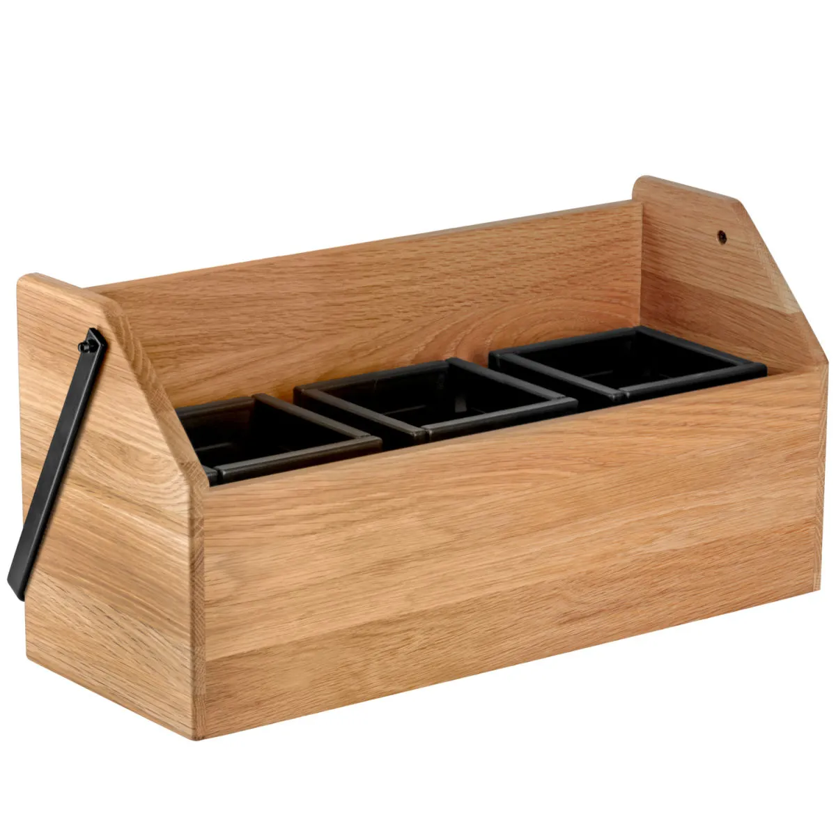 VEGA Contenitore per bevande e caraffe refrigerato Esino incluso vassoio e piastre eutettiche; 45.8x16.8x22 cm (LxLxH); quercia/nero; rettangolare