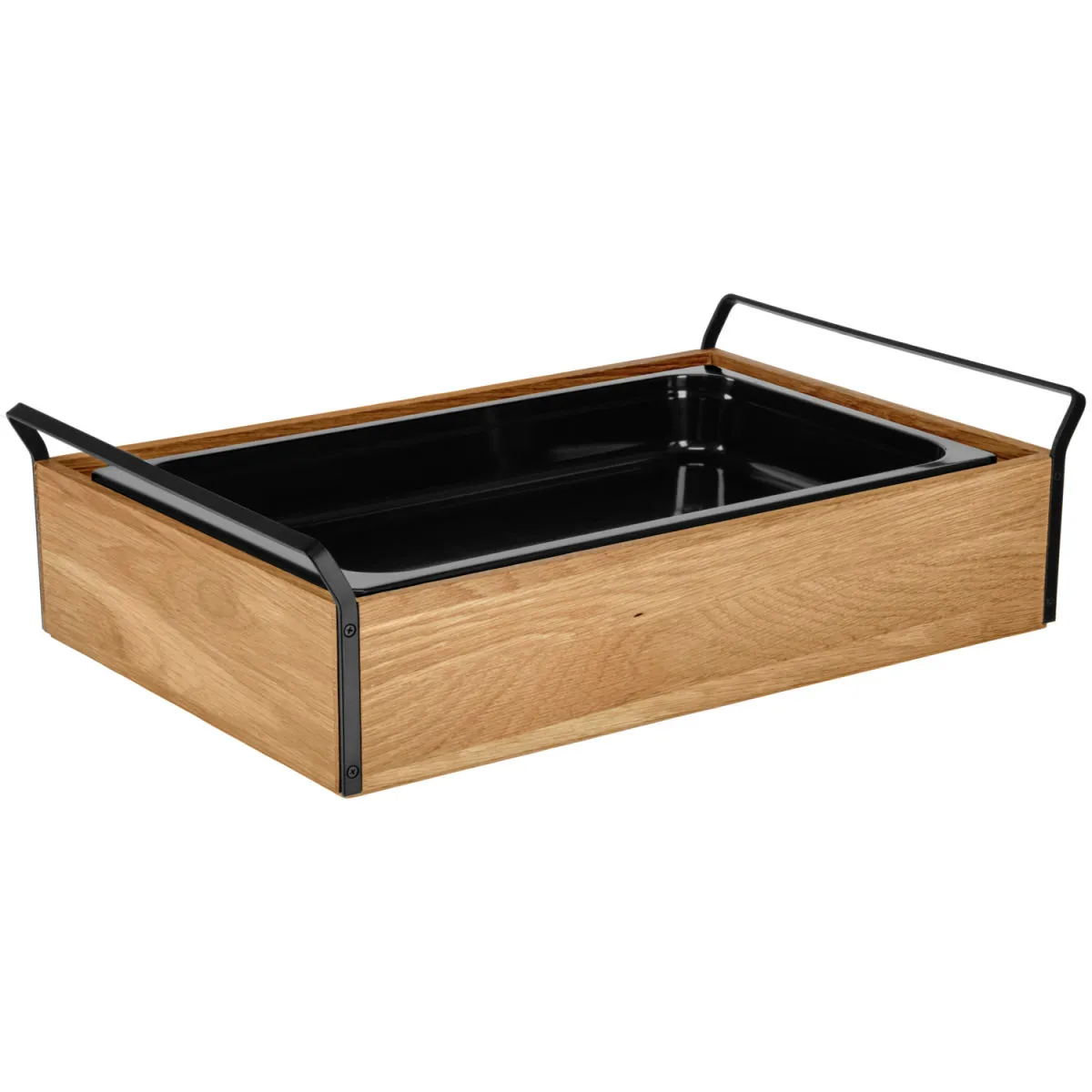 VEGA Vetrina refrigerata con piastre eutettiche Esino media, GN 1/1, in melamina; GN 1/1, 61.9x38.6x16.9 cm (LxLxH); quercia/nero; rettangolare