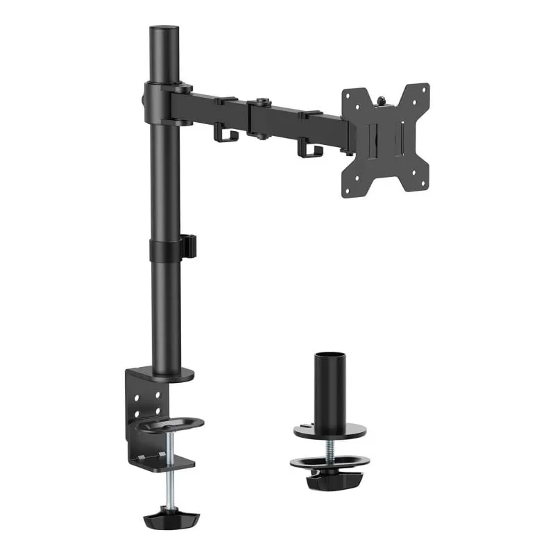 AISENS Eco supporto da tavolo rotante e inclinabile per monitor/TV 10kg (3 Perni, 1 Braccio) da 17-32, Nero