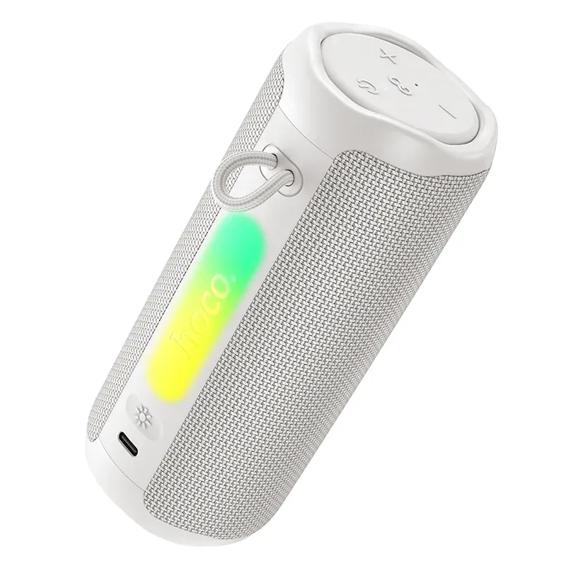Cassa Portatile Bluetooth HOCO HC50, 8W, TWS, RGB, Impermeabile, Bianca