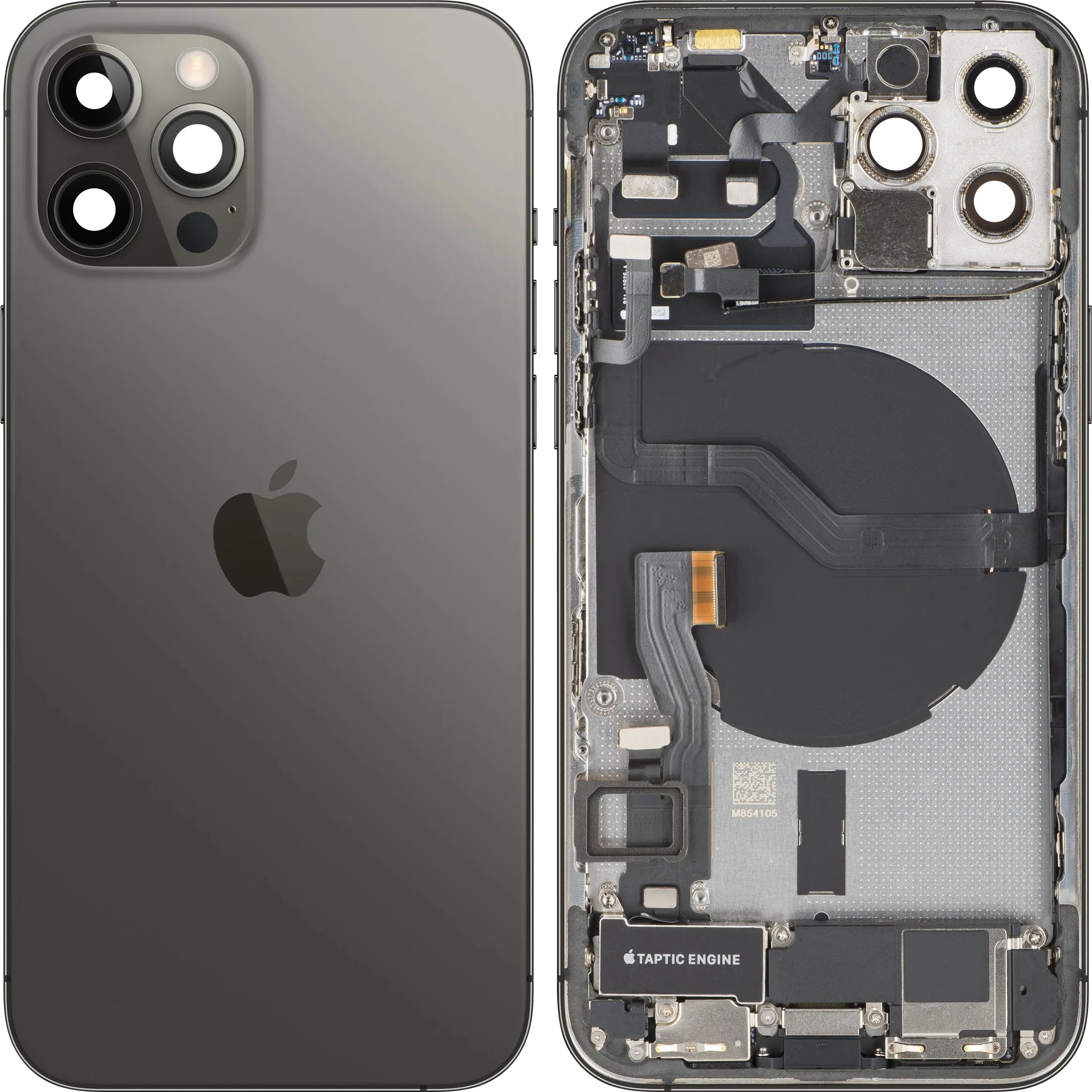Copertura Batteria Apple iPhone 12 Pro, Con Scocca Centrale, Parti Complete, Grigio (Graphite), Swap Premium
