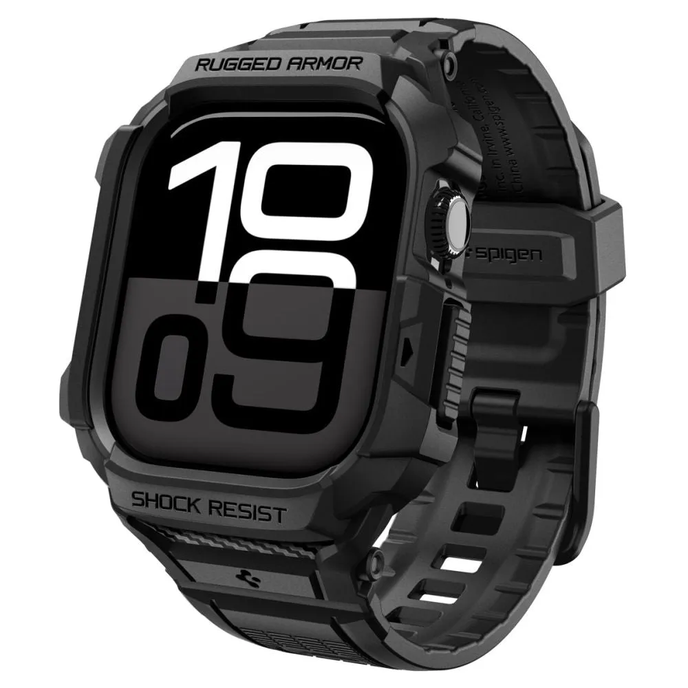 Custodia Spigen Rugged Armor Pro V2 per Apple Watch Series 10 / 11 42mm, Nera Opaca ACS10494