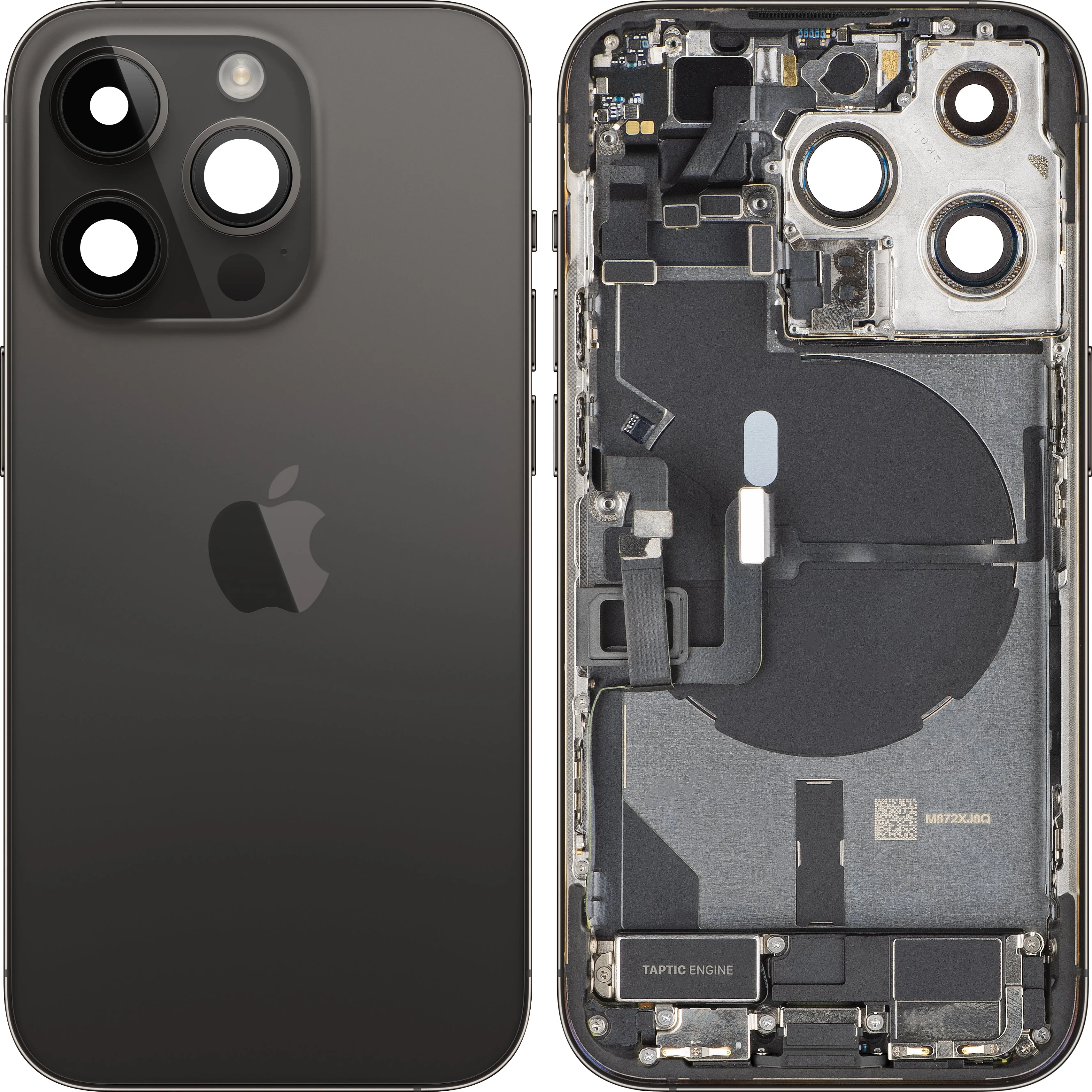 Copertura Batteria Apple iPhone 14 Pro, Con Scocca Centrale, Parti Complete, Nero (Space Black), Swap Premium