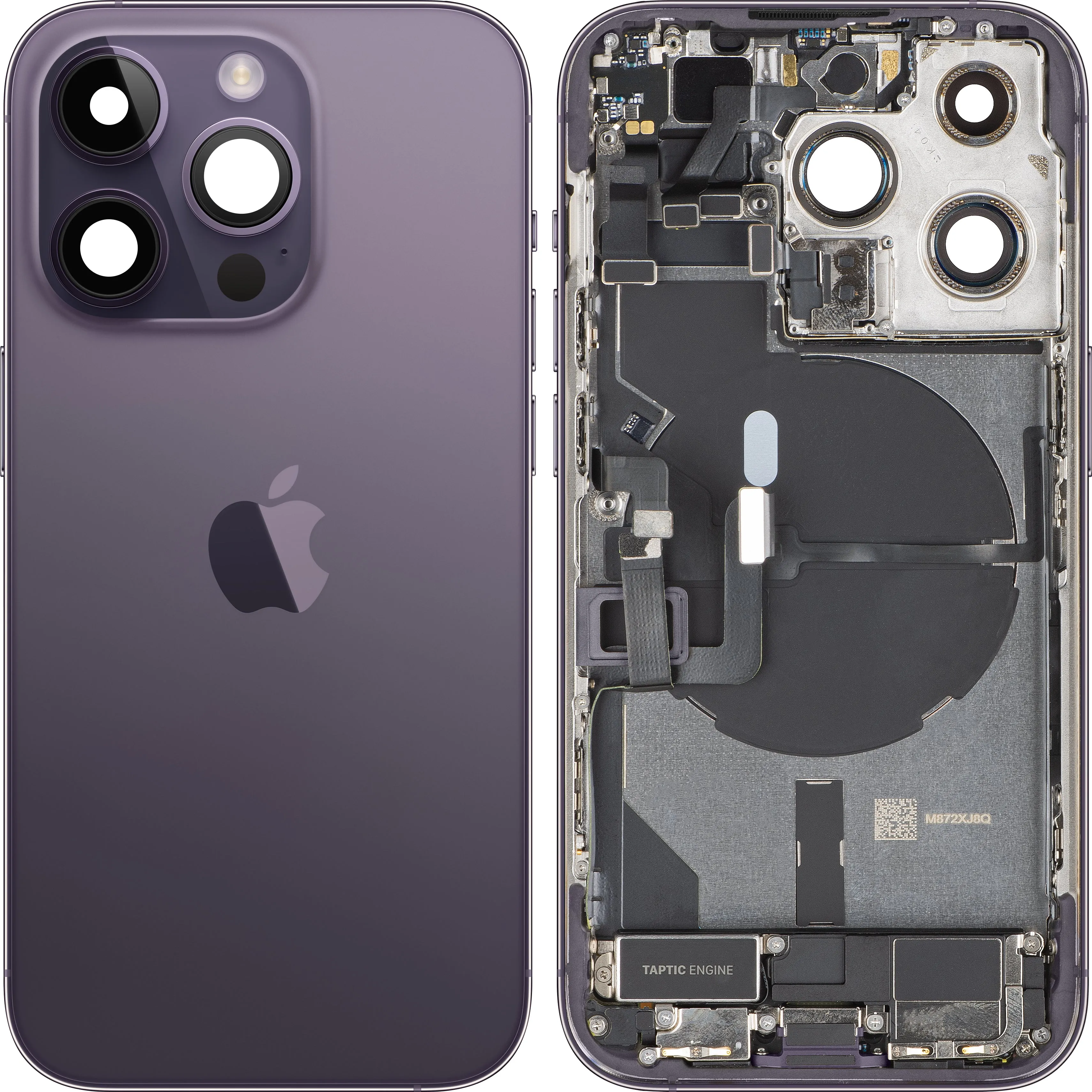 Cover Batteria Apple iPhone 14 Pro, Con Scocca Centrale, Parti Complete, Viola (Deep Purple), Swap Premium