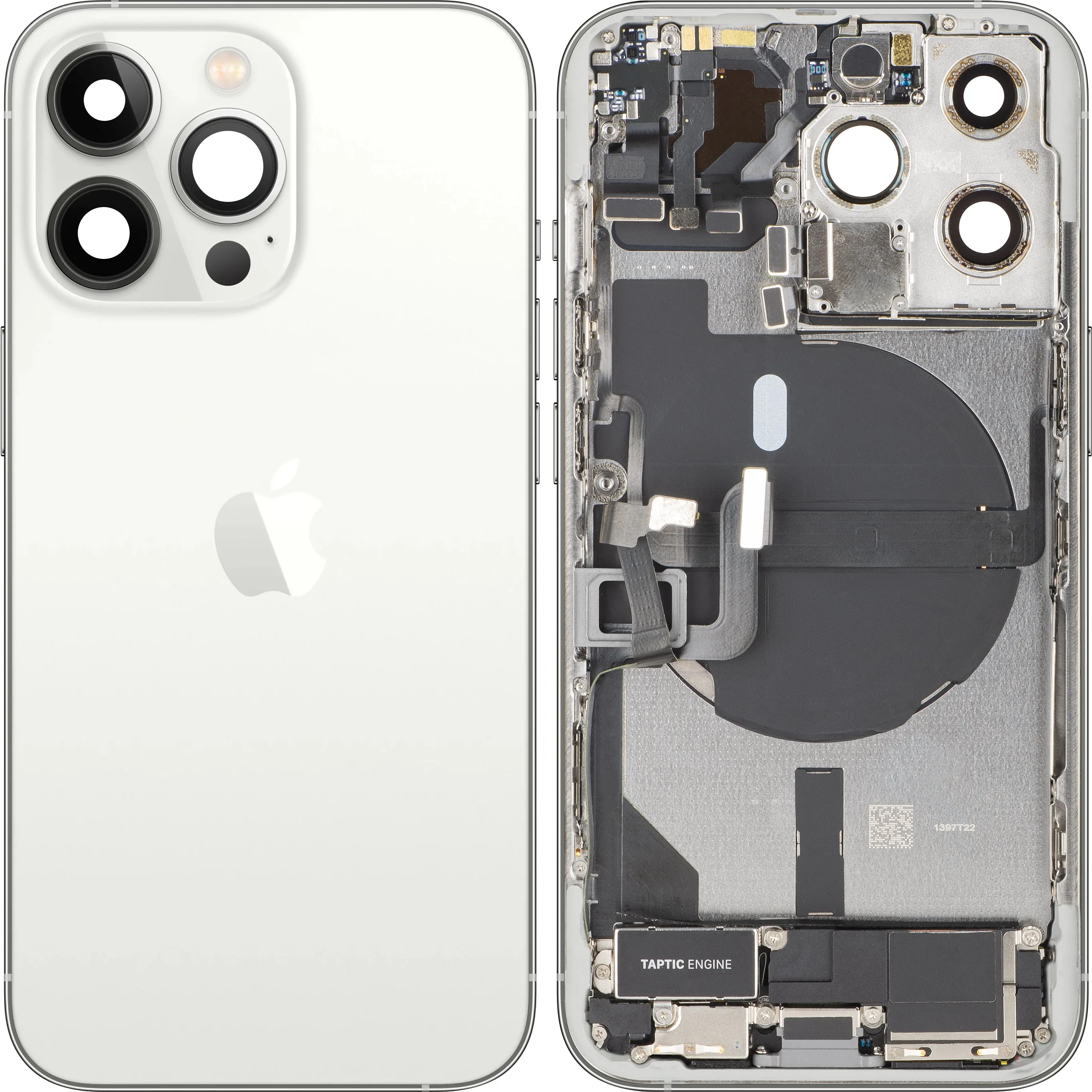 Cover Batteria Apple iPhone 13 Pro, Con Scocca Centrale, Parti Complete, Argento, Swap Premium