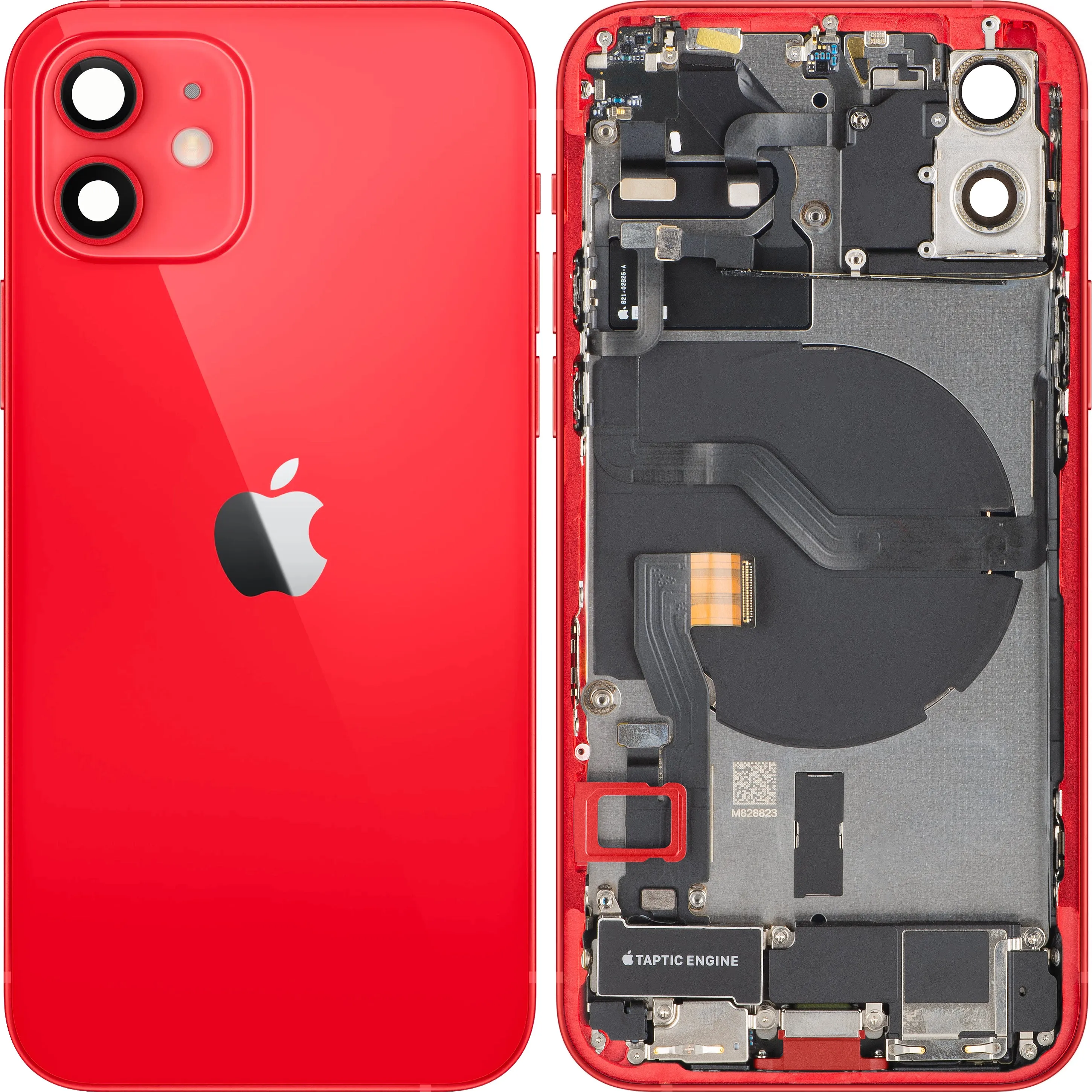 Copertura Batteria Apple iPhone 12, Con Scocca Centrale, Parti Complete, Rosso, Swap Premium