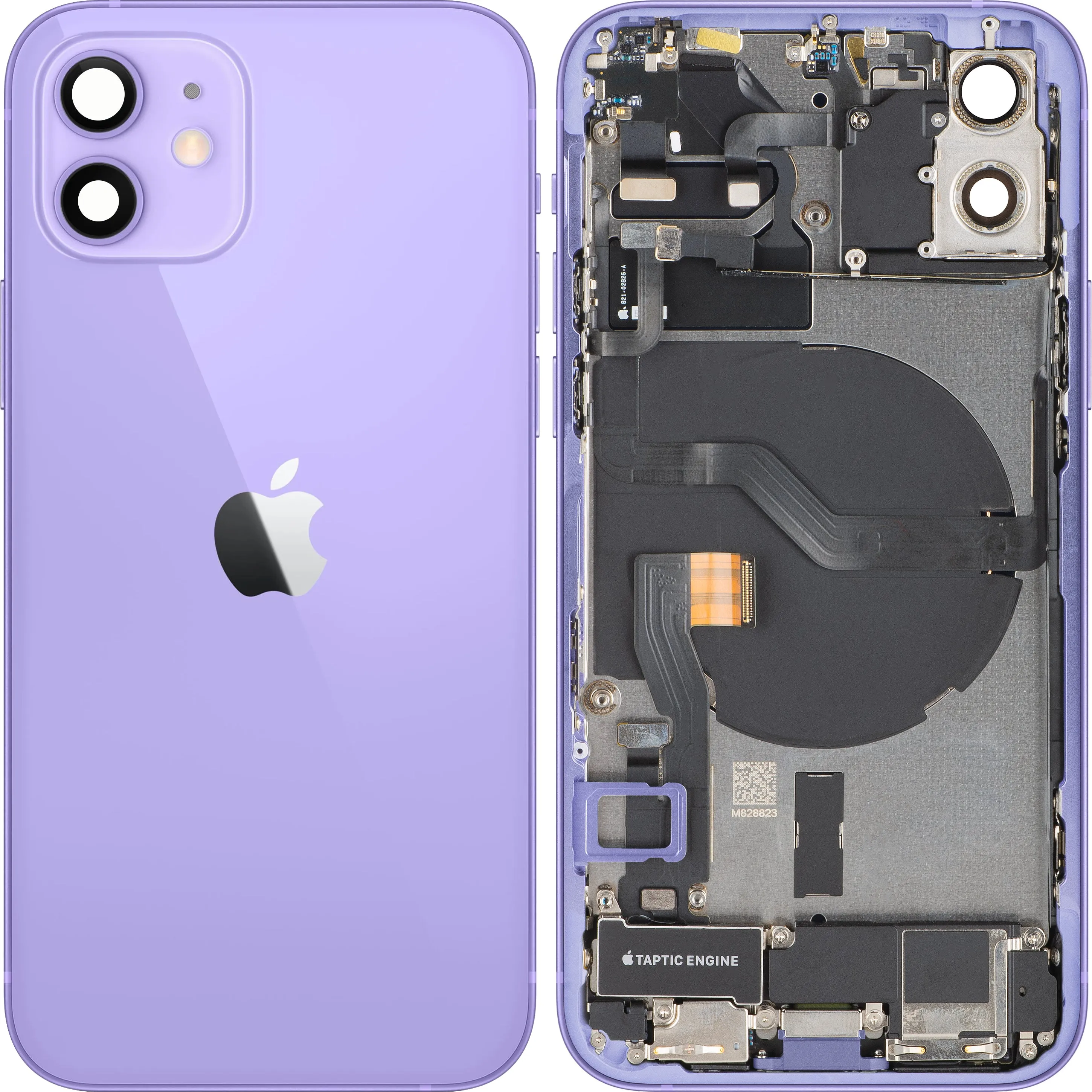Copertura Batteria Apple iPhone 12, Con Scocca Centrale, Parti Complete, Viola, Swap Premium