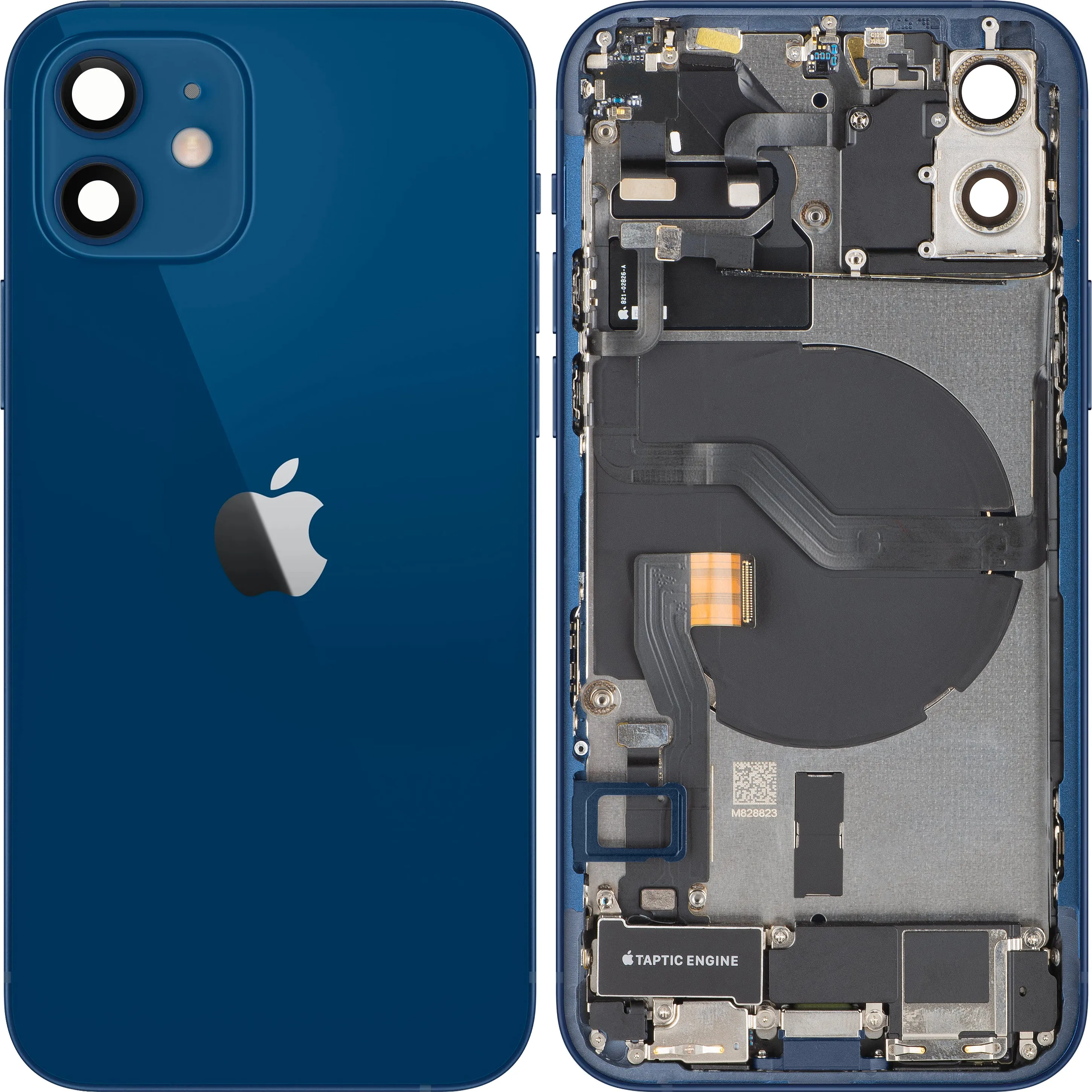 Copertura Batteria Apple iPhone 12, Con Scocca Centrale, Parti Complete, Blu, Swap Premium