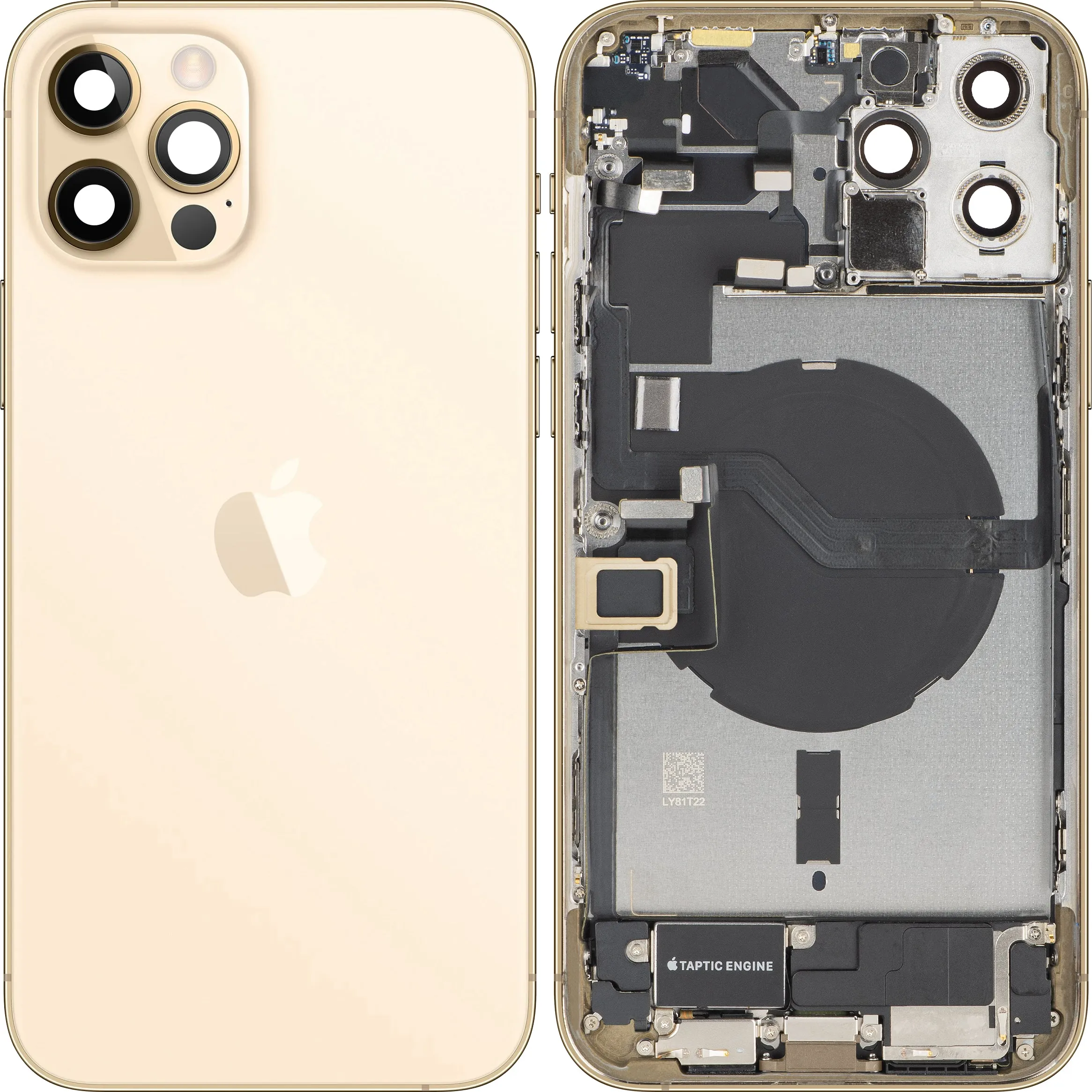 Copertura Batteria Apple iPhone 12 Pro Max, Con Scocca Centrale, Parti Complete, Oro, Swap Premium
