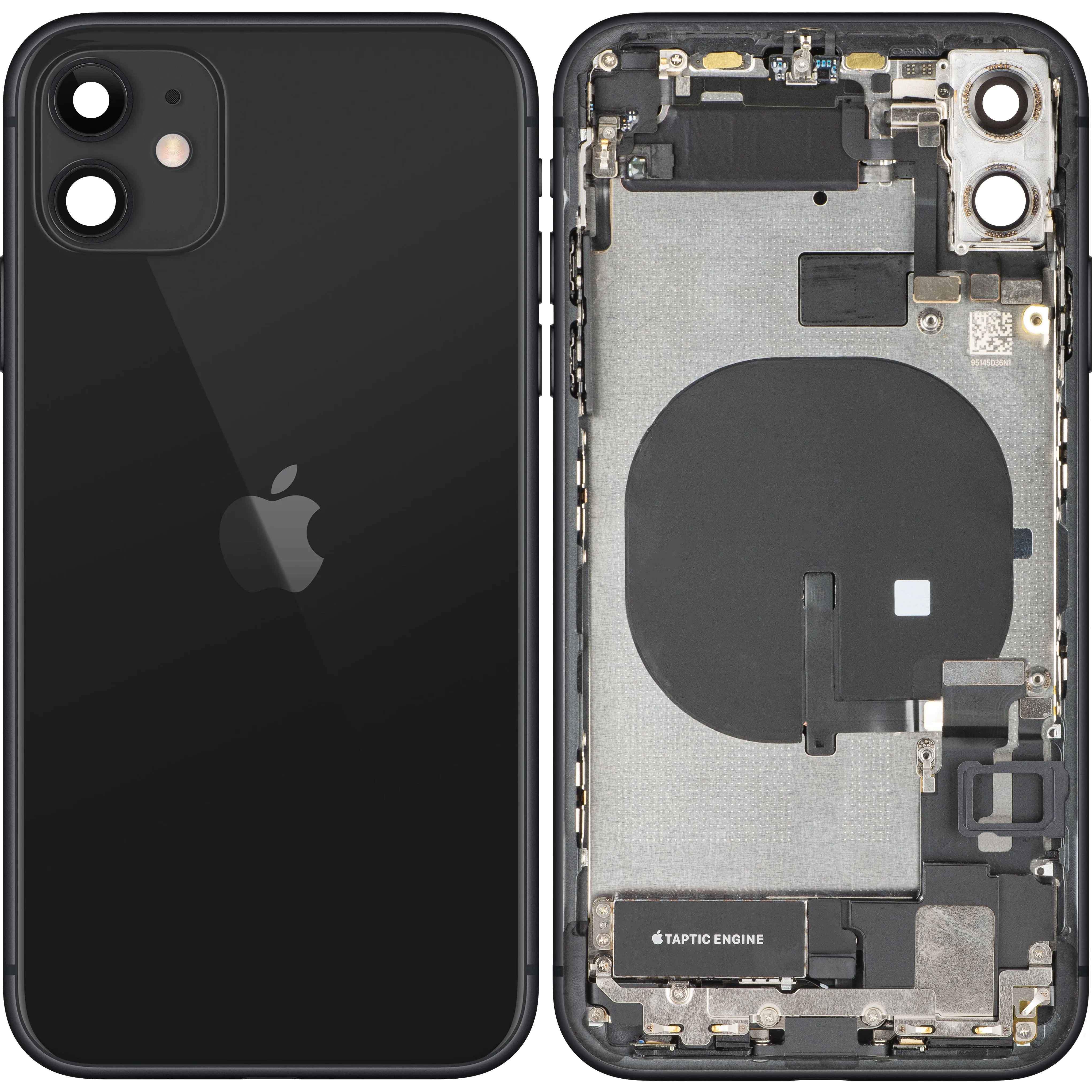 Cover Batteria Apple iPhone 11, Con Scocca Centrale, Parti Complete, Nero, Swap Premium