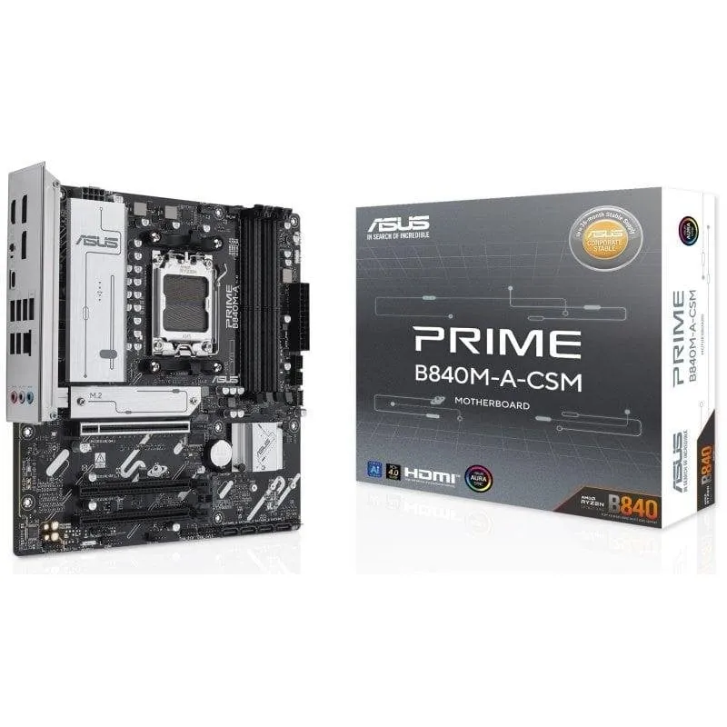 Schede Madri ASUS PRIME B840M-A-CSM AMD B840 AM5 DDR5 micro-ATX 2.5GbE M.2 PCIe 4.0